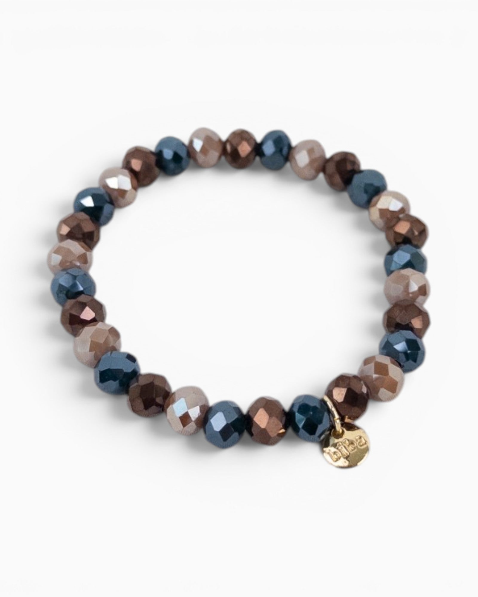 Crystal Armband petrol taupe mix