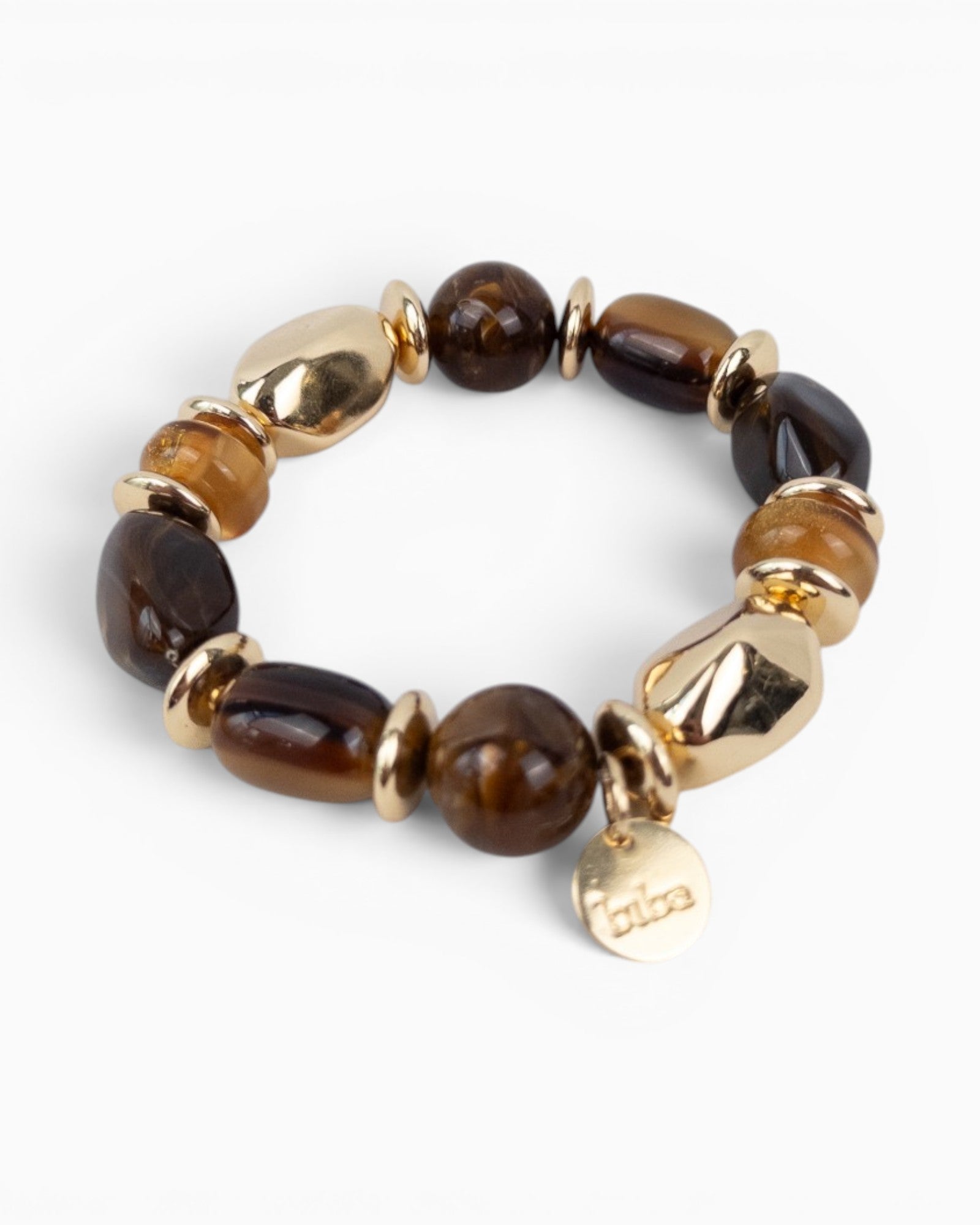 Armband mit großen Schmuckelementen braun