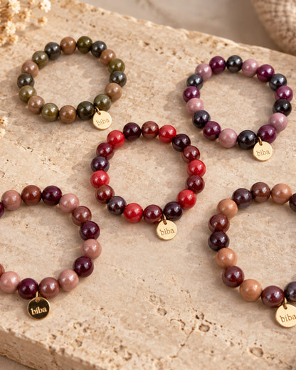Perlenarmband biba marsala weinrot mix