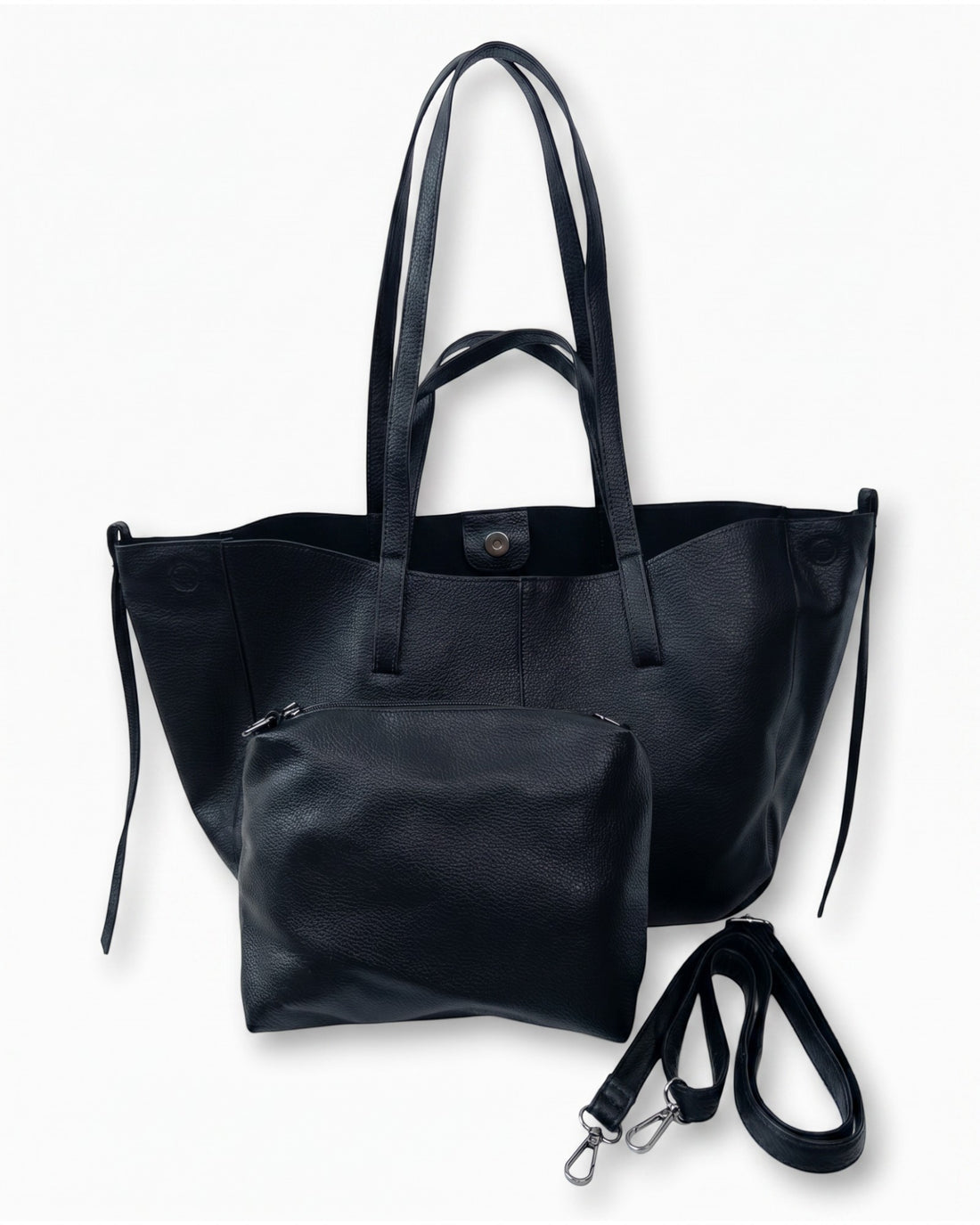 Handtaschen-Set mit herausnehmbarer Innentasche schwarz