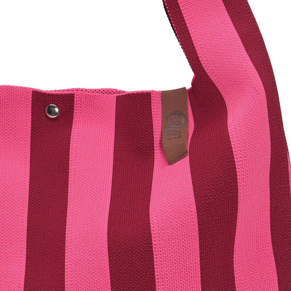Shopper Lois mit Streifen bordeaux pink