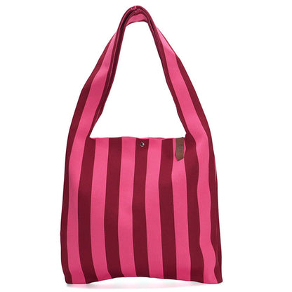 Shopper Lois mit Streifen bordeaux pink