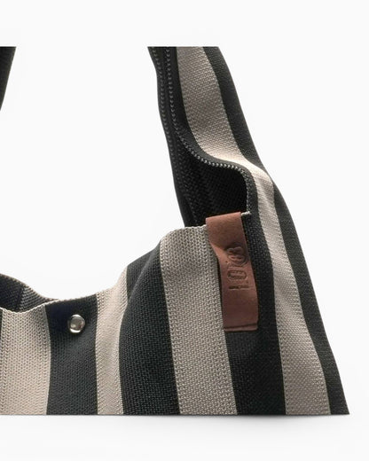 Shopper Lois mit Streifen schwarz greige