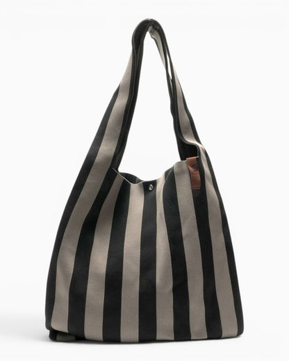 Shopper Lois mit Streifen schwarz greige