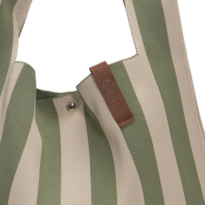 Shopper Lois mit Streifen salbeigrün beige