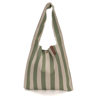 Shopper Lois mit Streifen salbeigrün beige