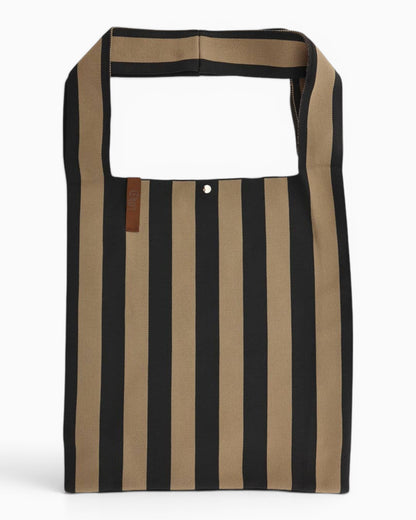 Shopper Lois mit Streifen schwarz taupe
